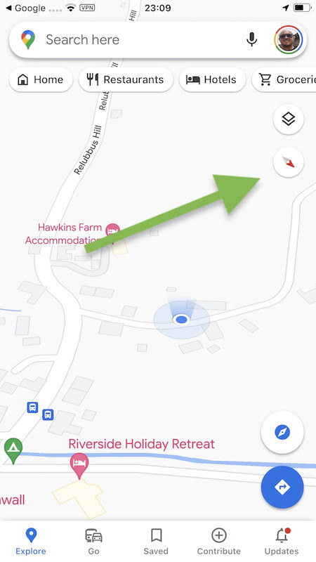 rotate map in google maps