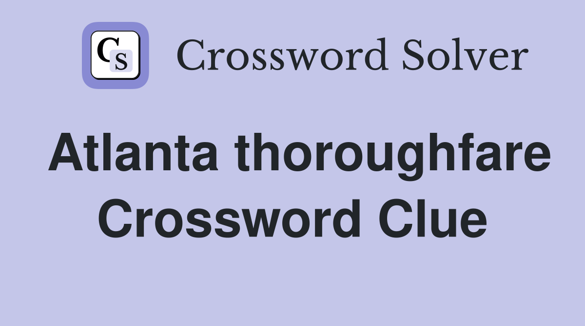 thoroughfare crossword clue