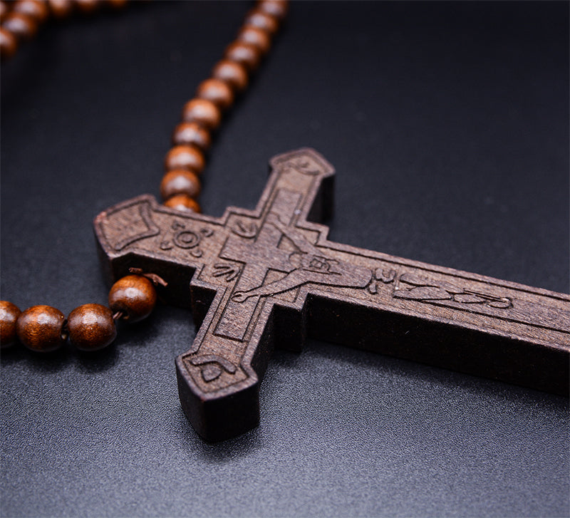 wood cross necklace