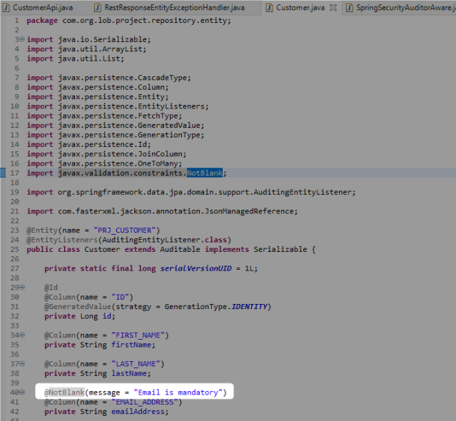 javax validation