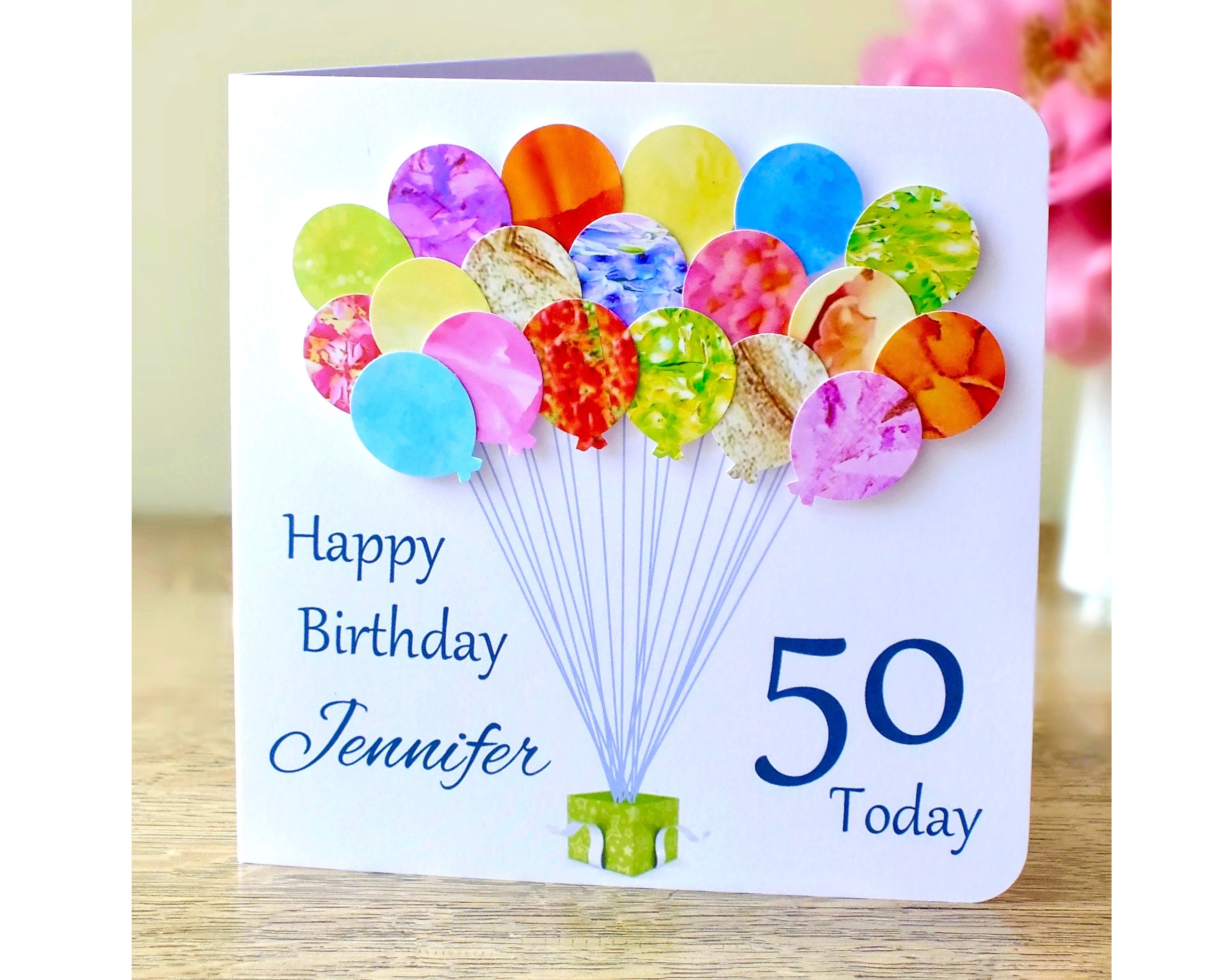 handmade 50th birthday cards for her