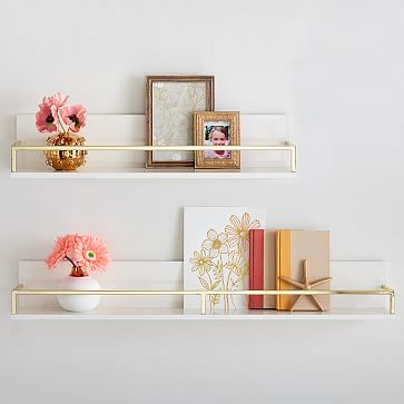 gold floating shelves