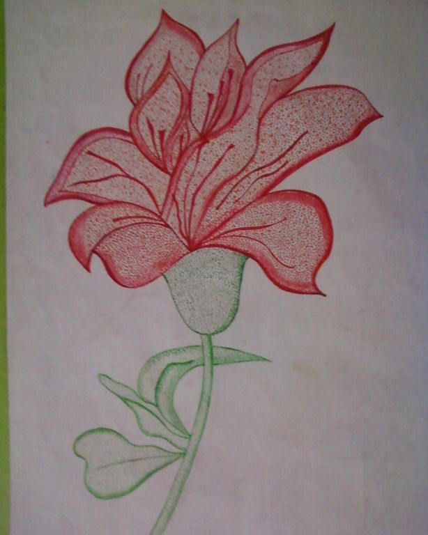 flor con puntillismo