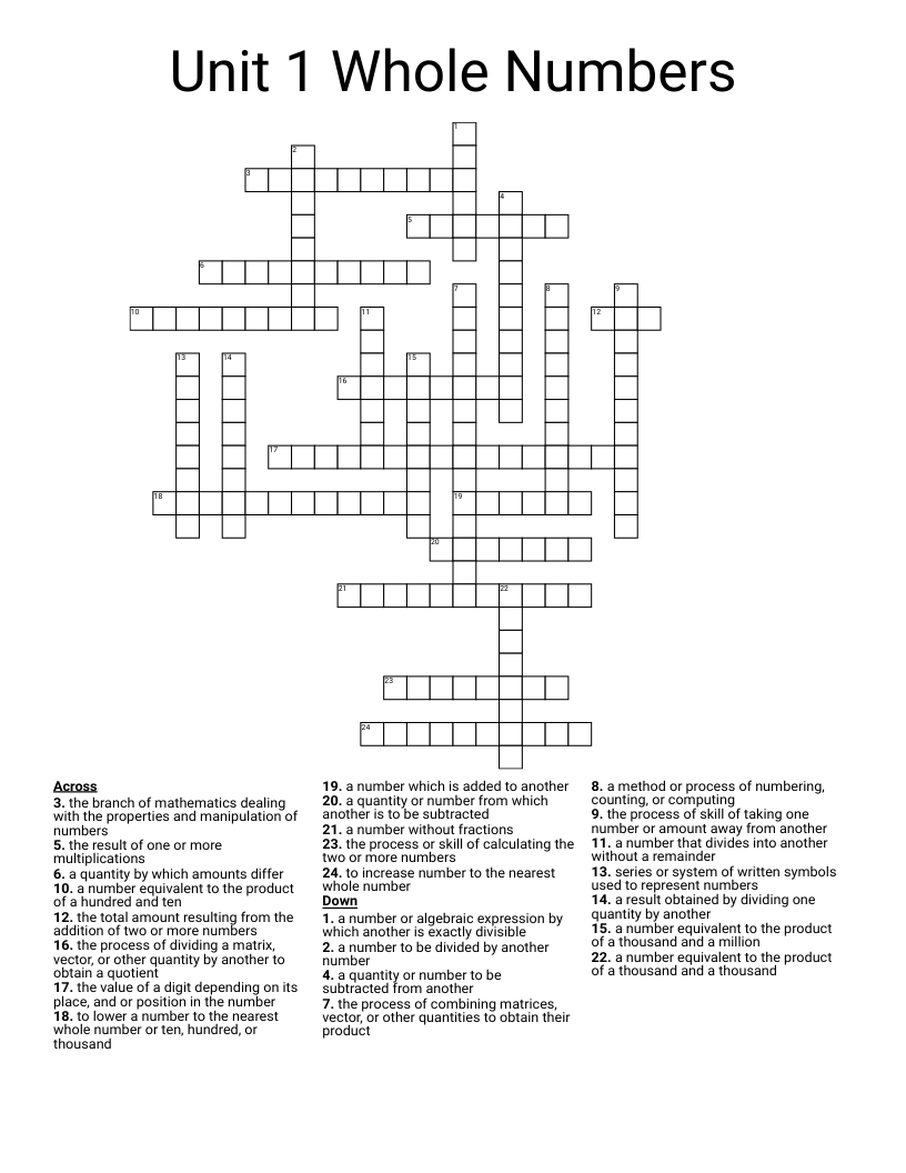 whole number crossword clue