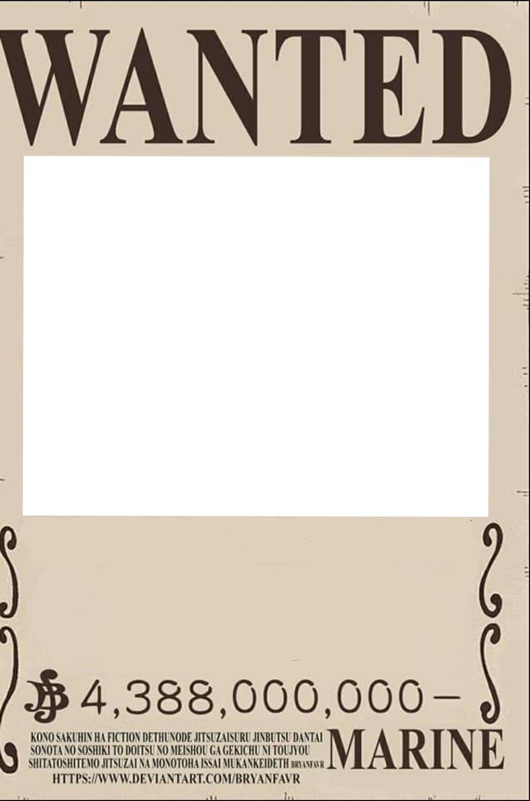 one piece wanted poster template