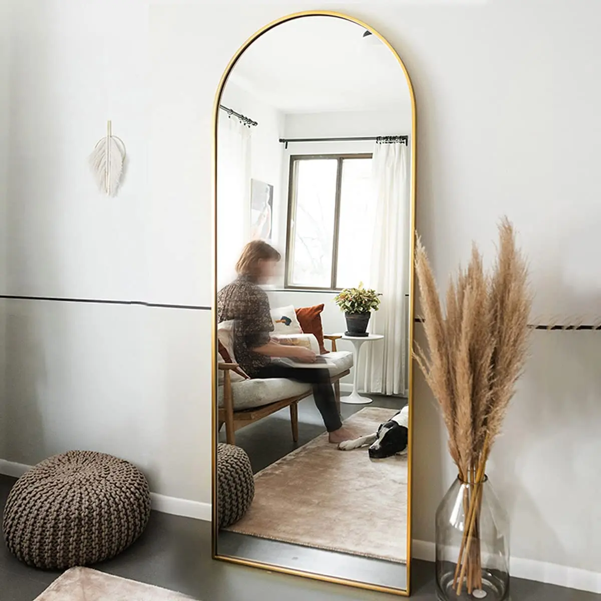 full length mirror with a stand