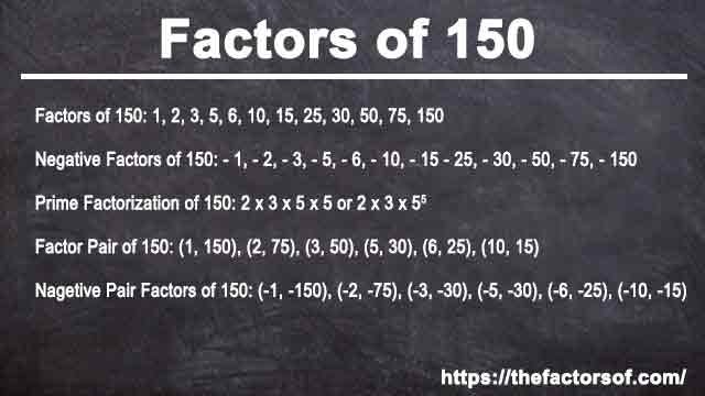 factors of 150