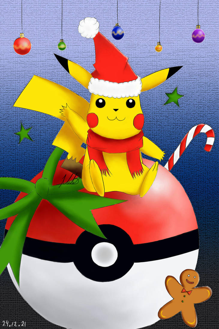 dibujos de pikachu de navidad