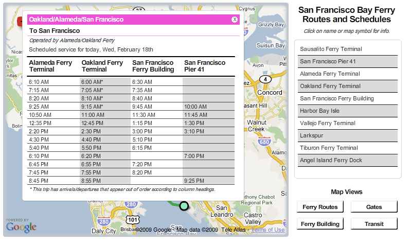 sf bay ferry alerts