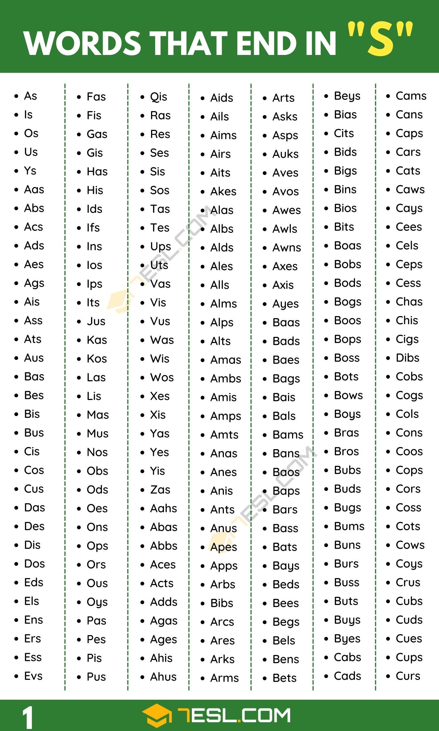 words starting with s and ending with at