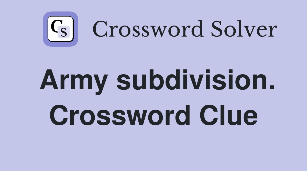 subdivision of a county crossword