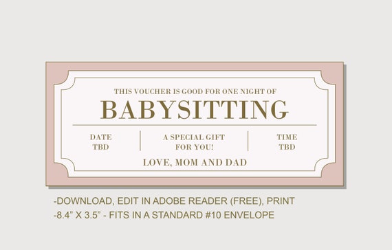 date night babysitting coupon template