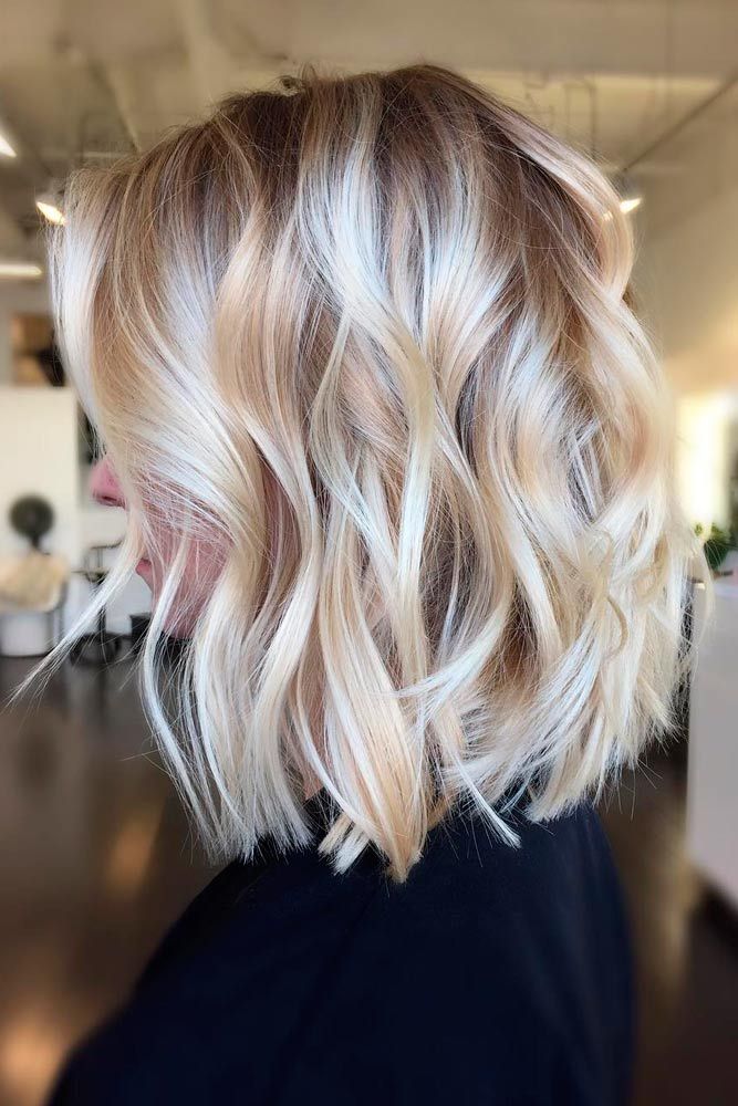 blonde mid length hair with layers