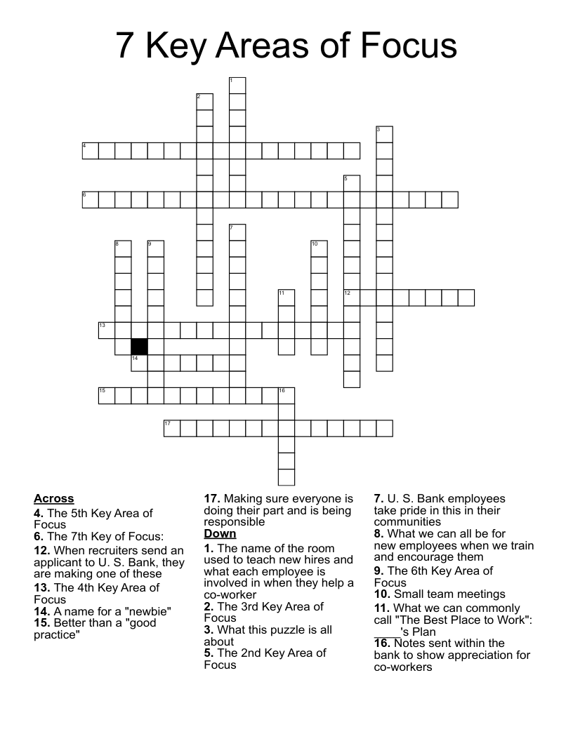 focus crossword clue