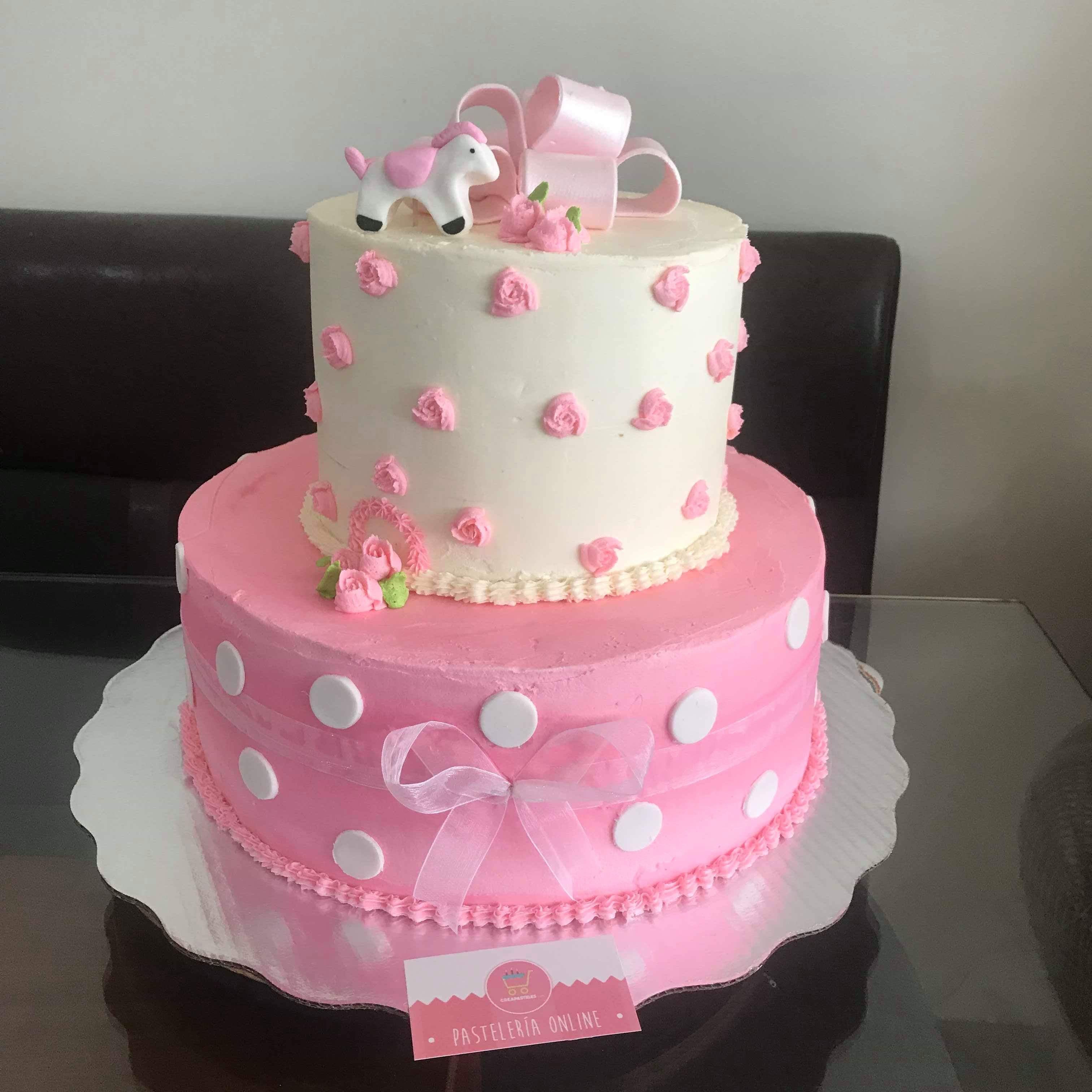 pastel baby shower niña