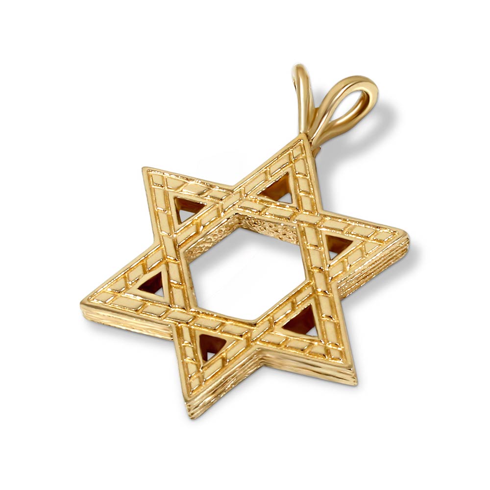 14k gold star of david pendant
