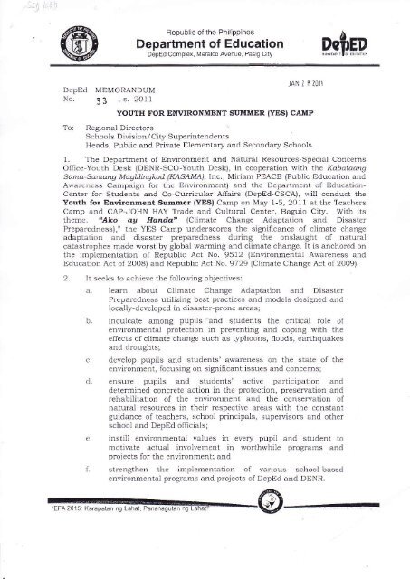 deped memorandum no 121 s 2014