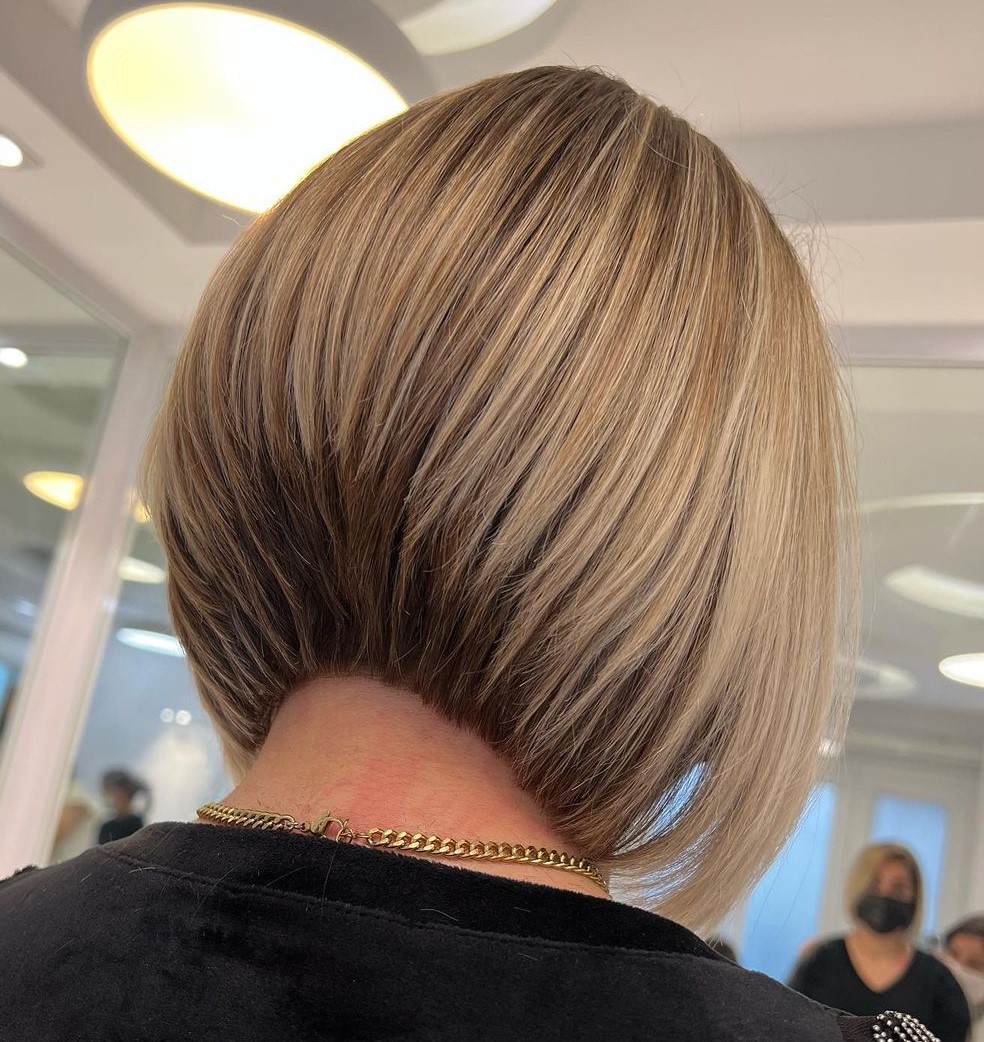 back view of a bob haircut