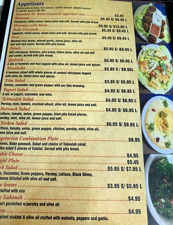 tiba restaurant menu