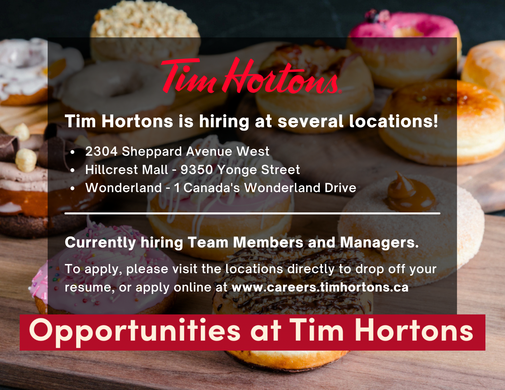 tim hortons hiring in brampton