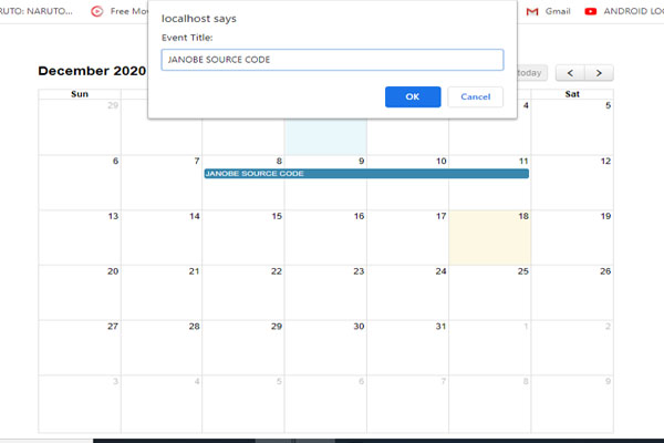 php event calendar with mysql database