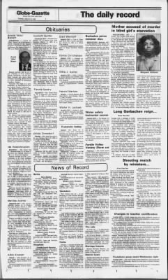 globe gazette obituaries