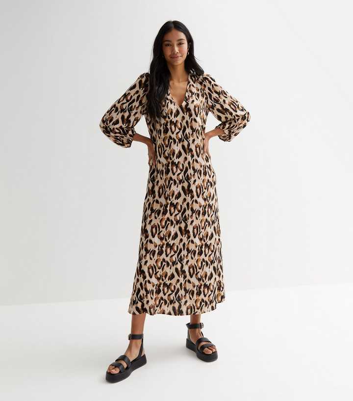 midi leopard print dress