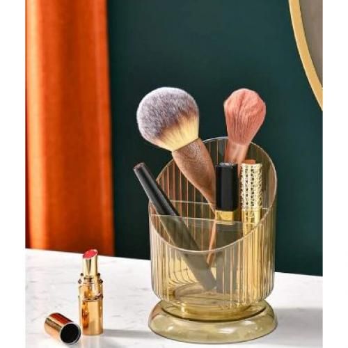 gold makeup brush holder