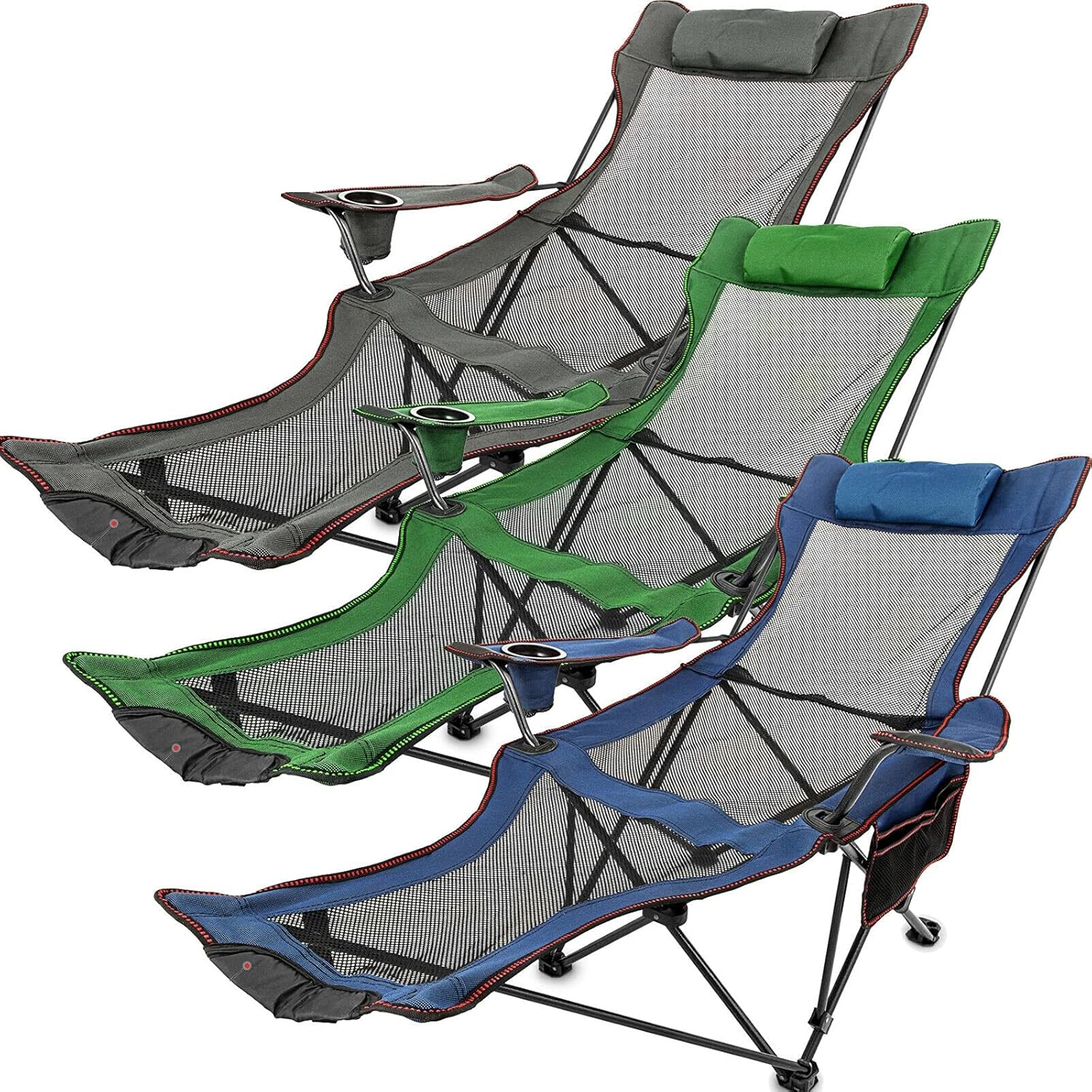 camping chairs reclining footrest