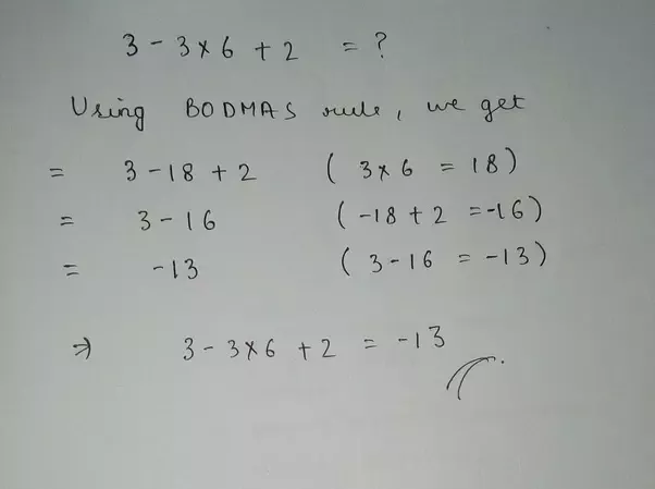 3 - 3 x 6 + 2 answer