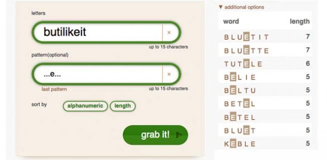 scrabble letters into words