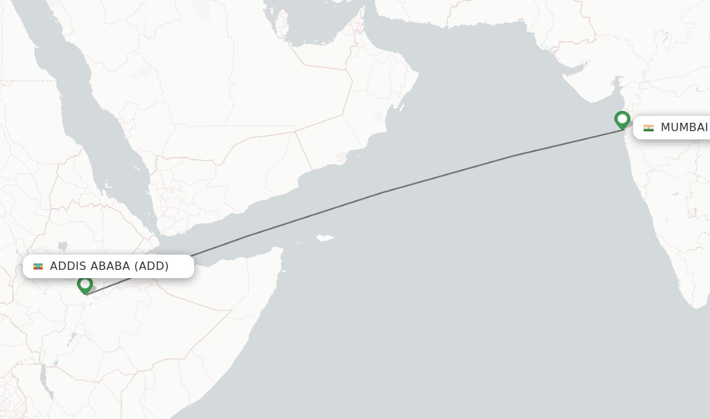 mumbai to addis ababa flight