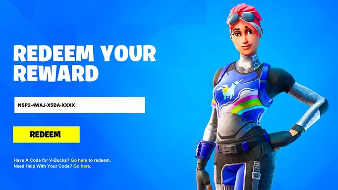 epic games fortnite code