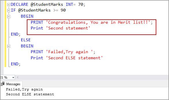 if statement in sql w3schools