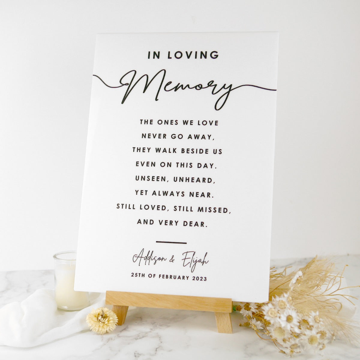 wedding memorial sign with pictures