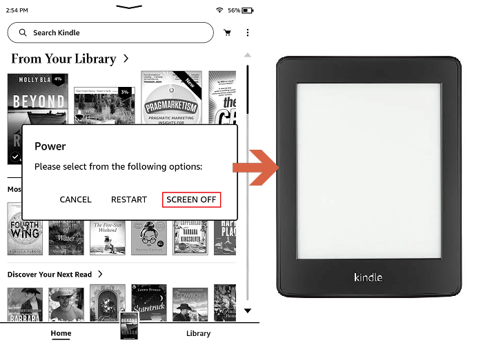 how do you turn off kindle paperwhite