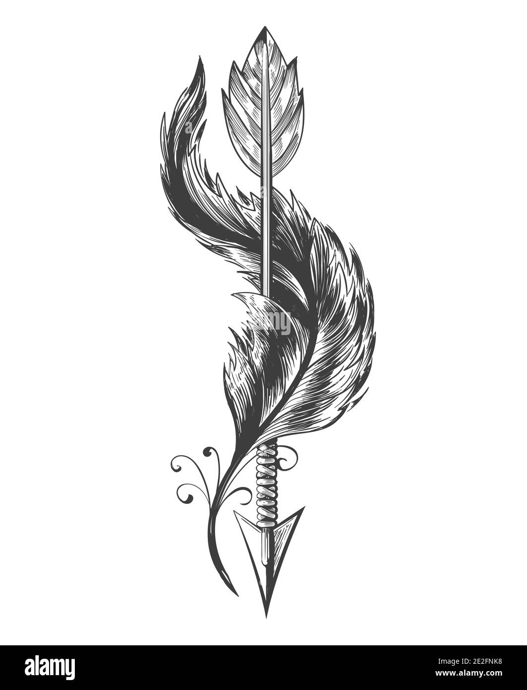 native american feather tattoo