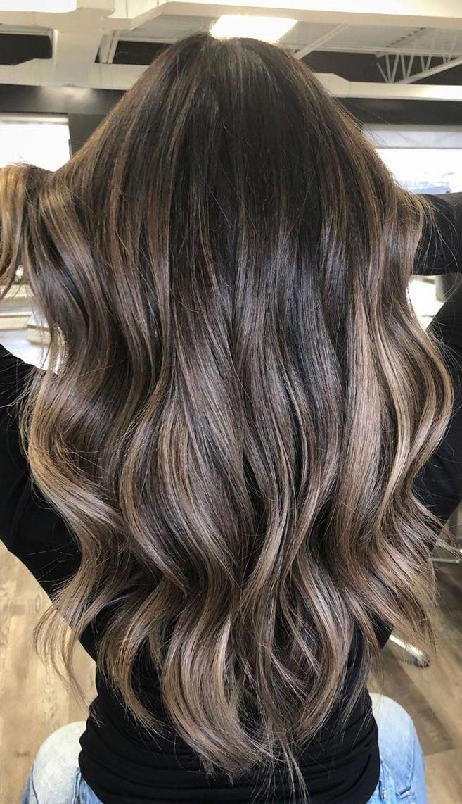 bronde balayage on dark brown hair