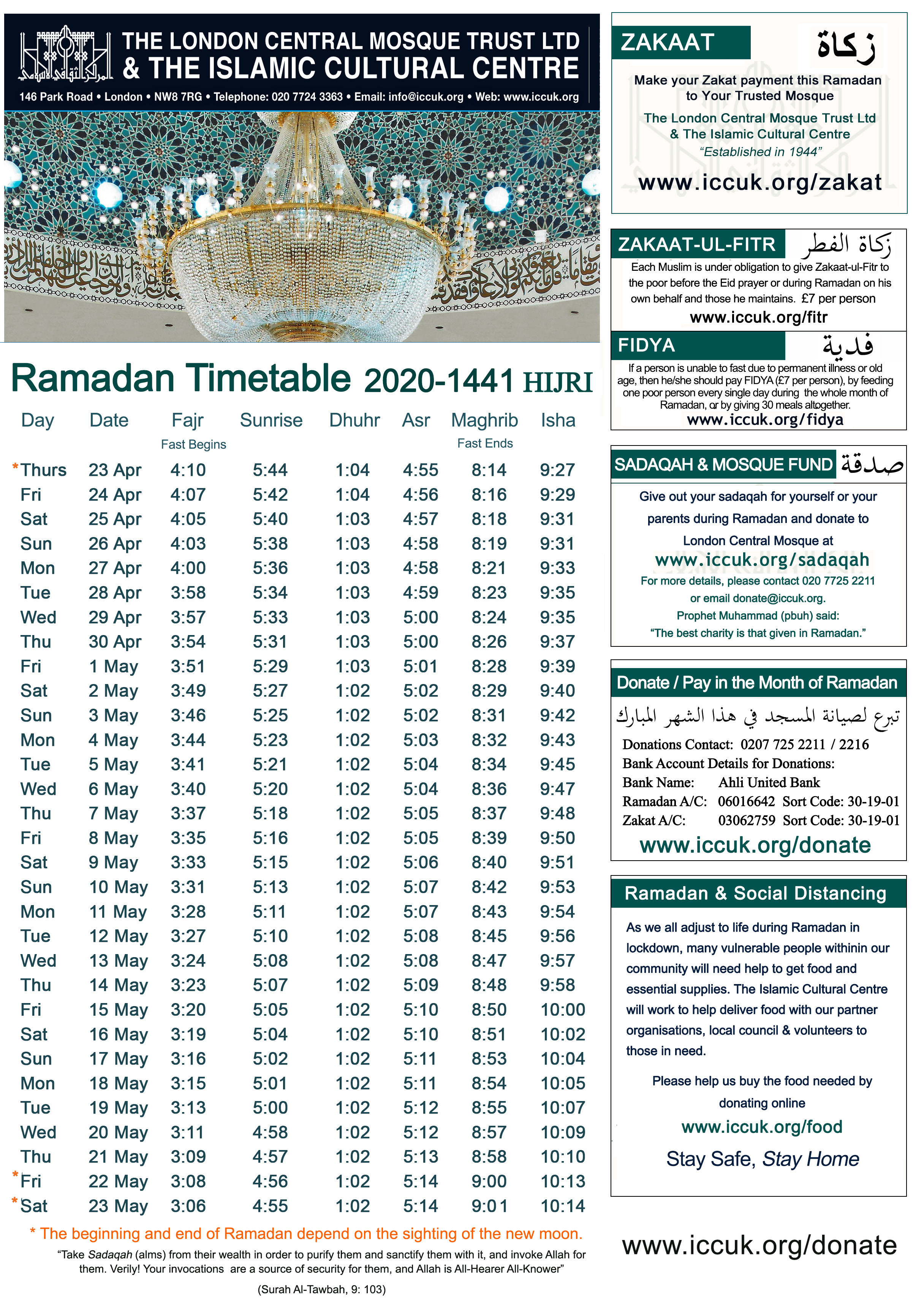 iftar time london