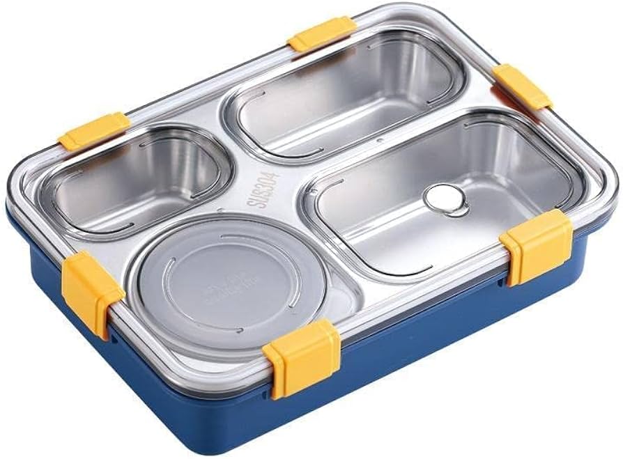 4 compartment stainless steel lunch box
