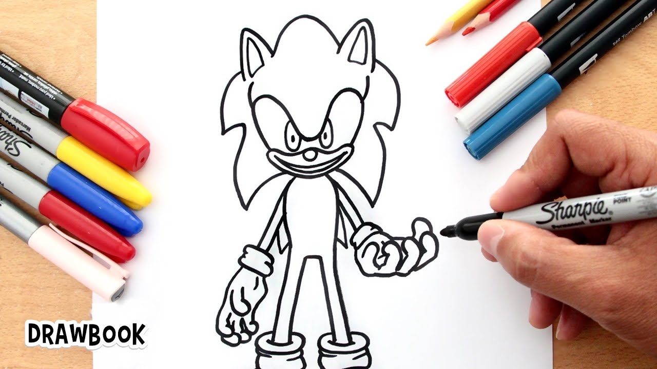 how to draw sonic exe