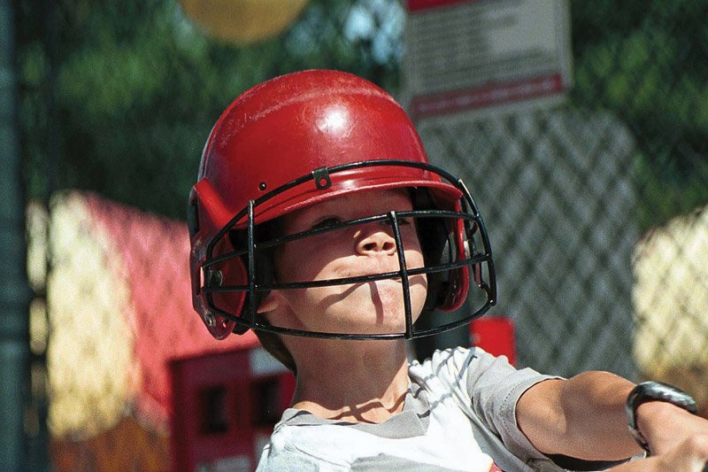 baseball batting helmet with face guard