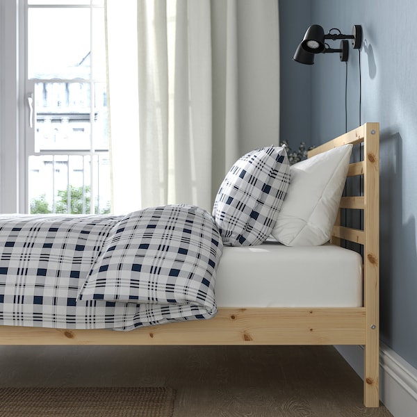 ikea wood double bed frame
