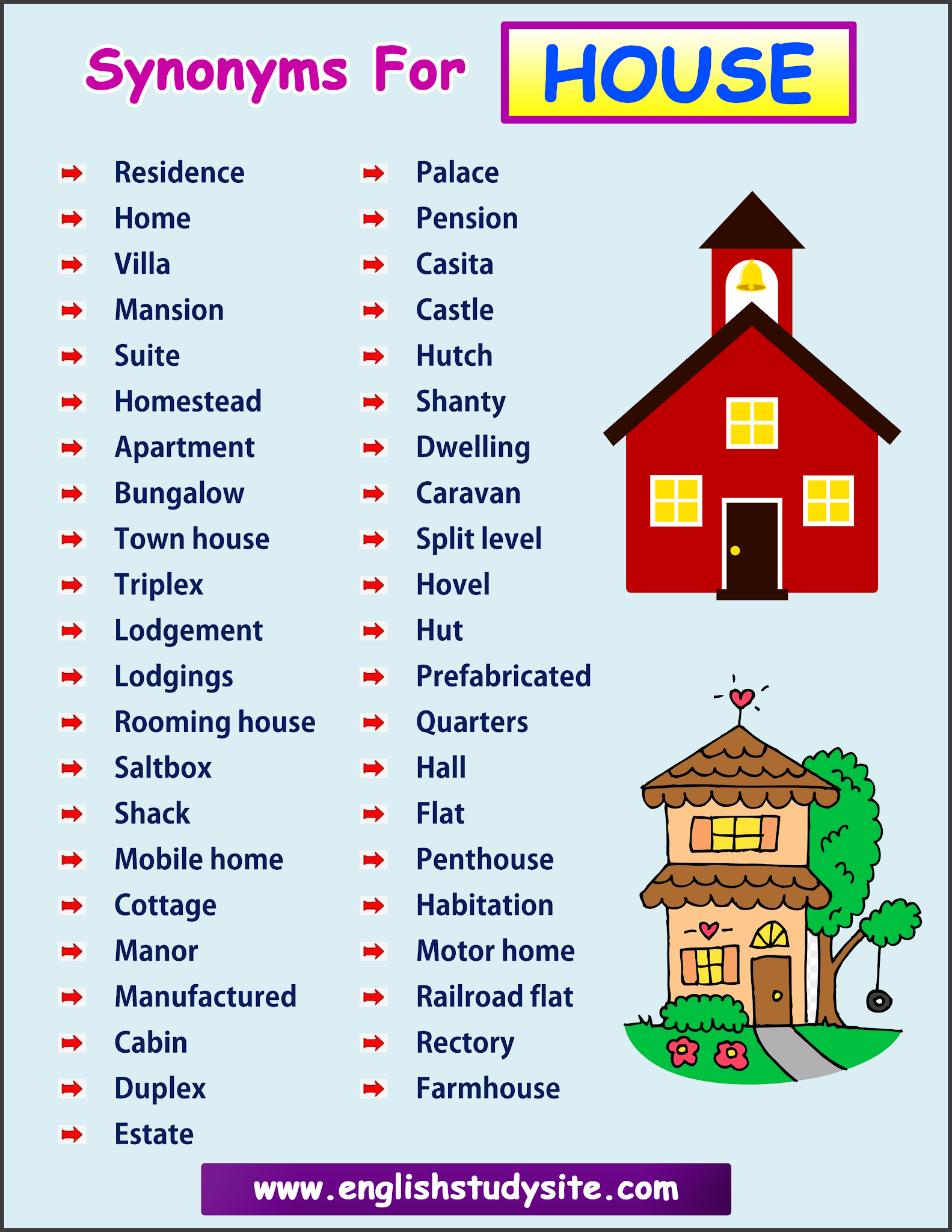 synonyms for house