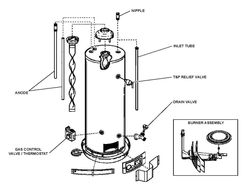 ao smith water heater parts