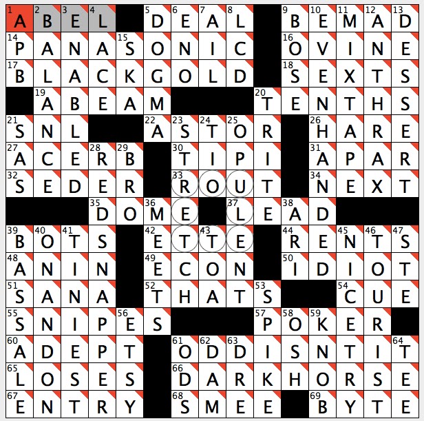 crossword clue perpendicular