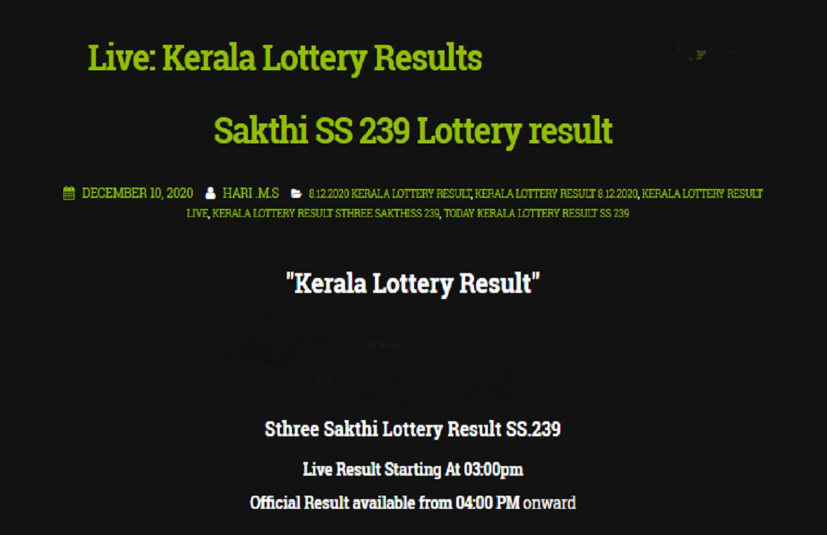 ss239 lottery result