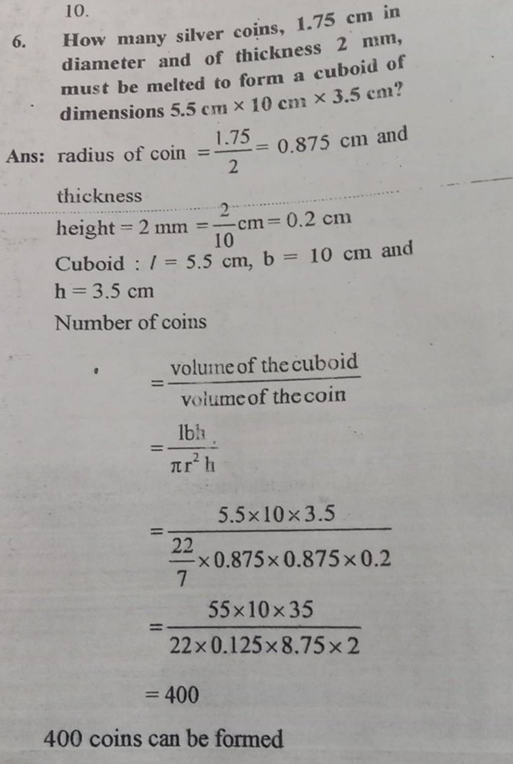 how many silver coins 1.75 cm in diameter