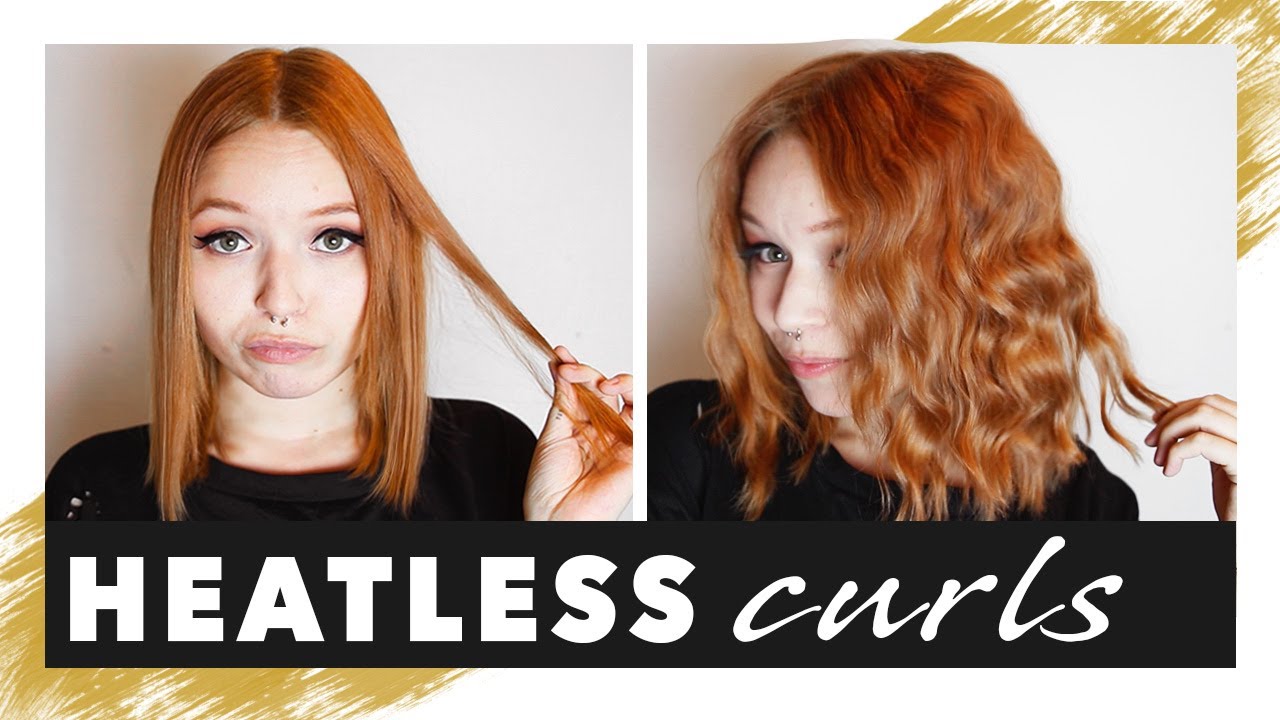 short hair heatless curls