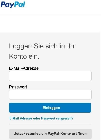 paypal log in probleme